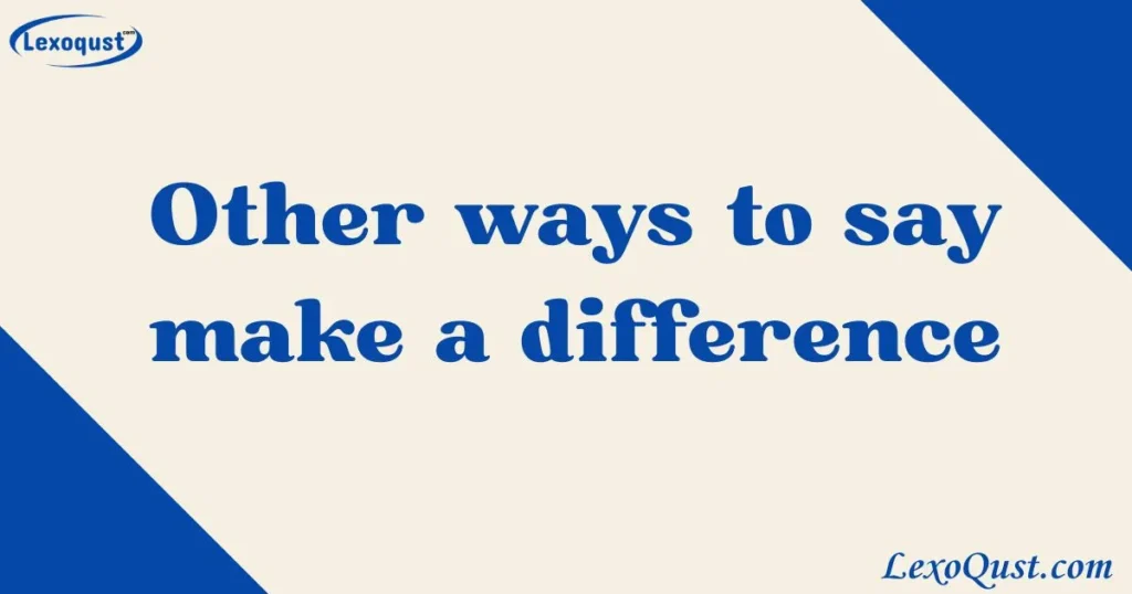 Make a difference