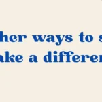 Make a difference