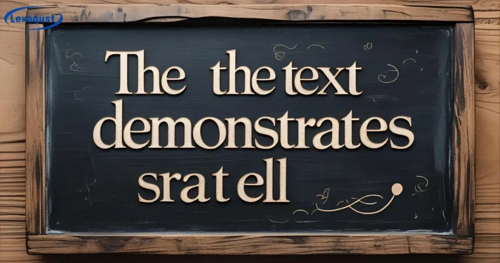 The Text Demonstrates