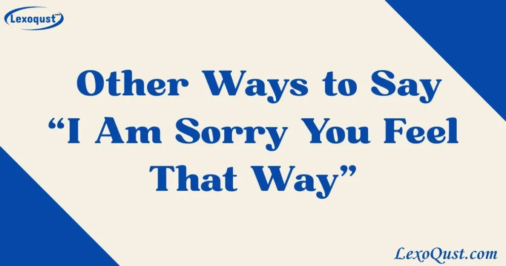 i am sorry you feel that way