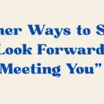 i look forward to meeting you