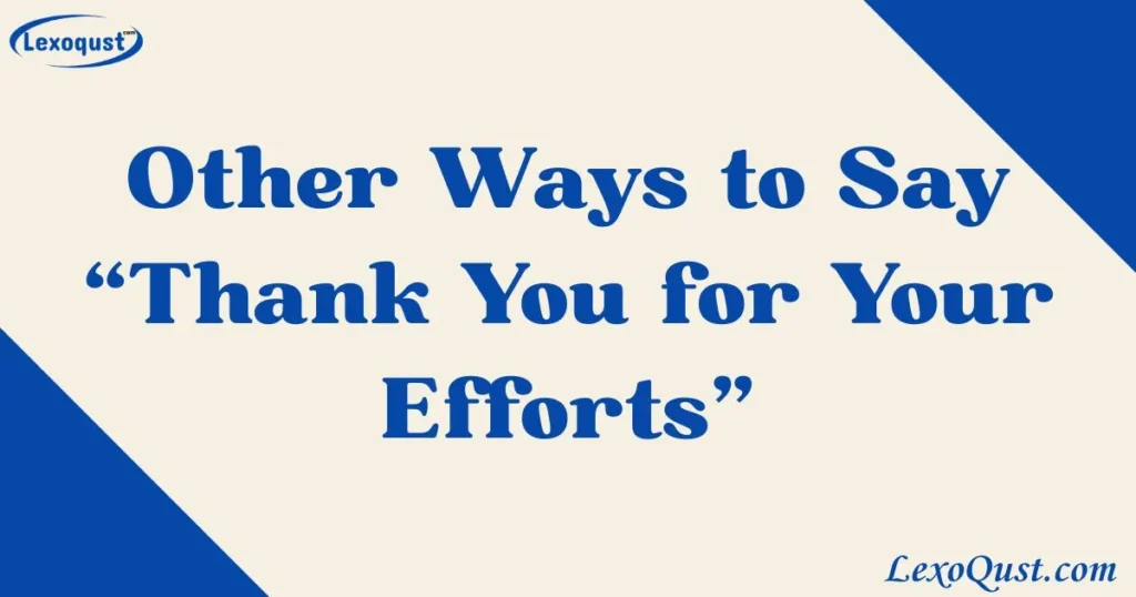 thank you for your efforts