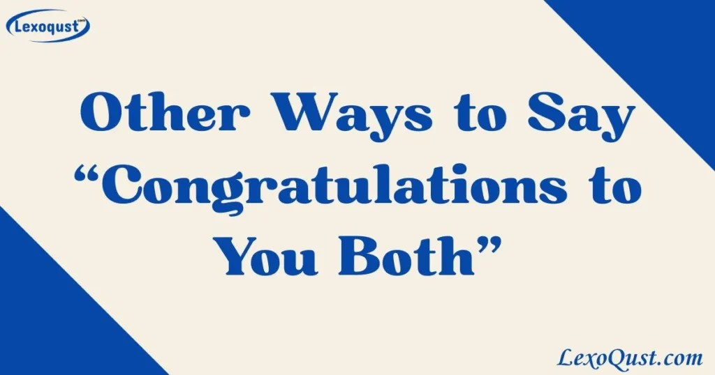 congratulations to you both