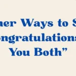 congratulations to you both