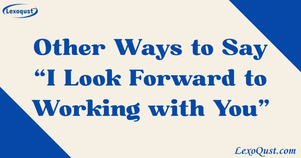 i look forward to working with you