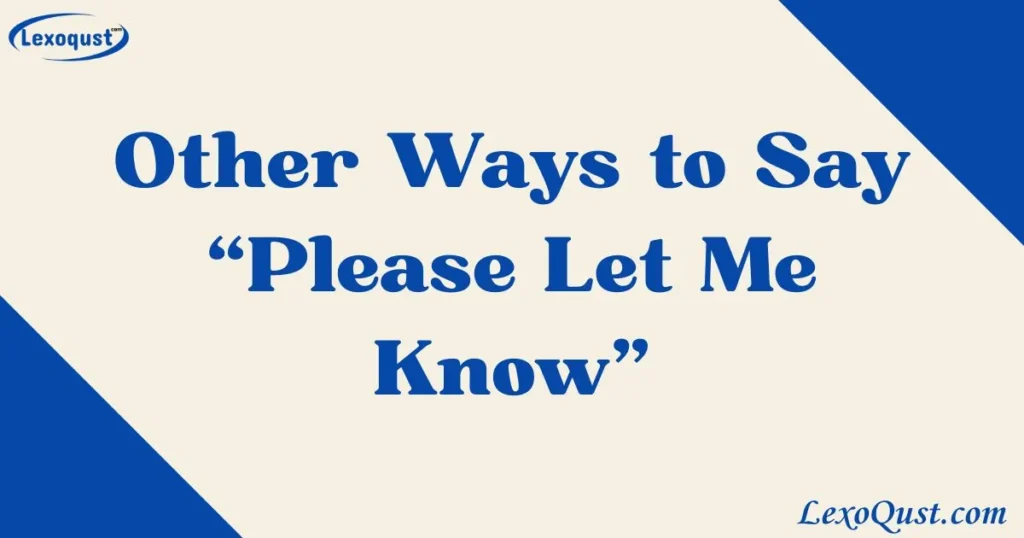please let me know