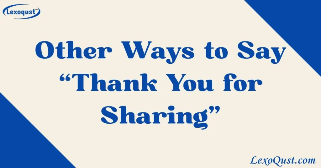 Thank You for Sharing