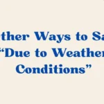 “Due to Weather Conditions”