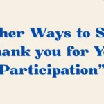 Thank you for Your Participation